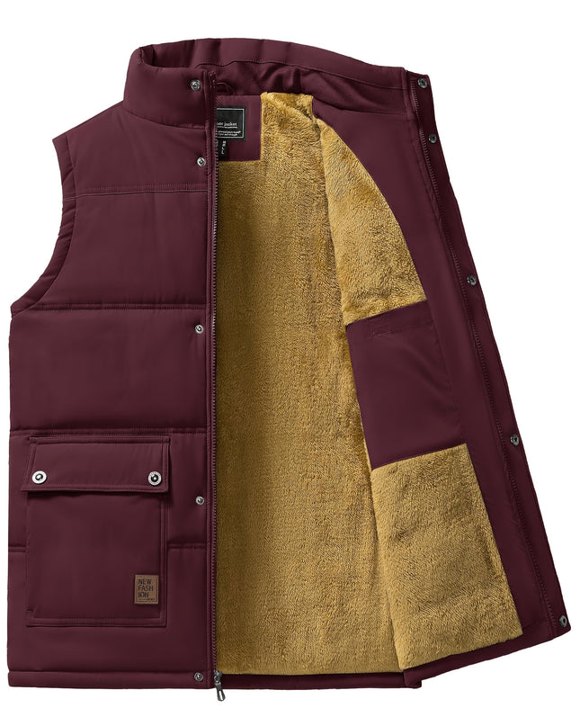 Men's Windproof Fleece Vest - Sleek, Warm, Multifunctional Pockets