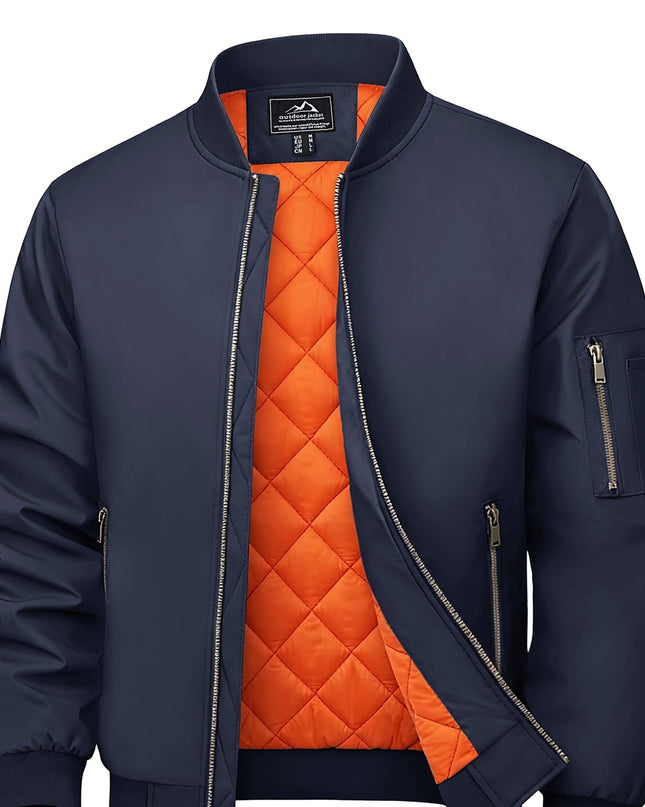 Men's Winter Baseball Jacket - Soft, Windproof, Multi-Pocket