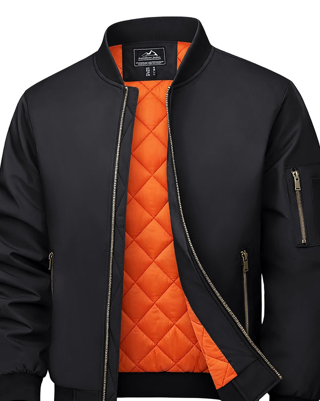 Men's Winter Baseball Jacket - Soft, Windproof, Multi-Pocket
