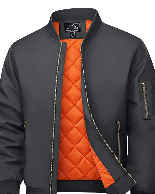 Men's Winter Baseball Jacket - Soft, Windproof, Multi-Pocket