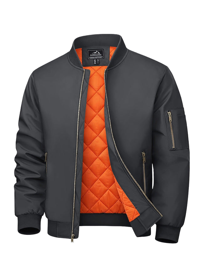 Men's Winter Baseball Jacket - Soft, Windproof, Multi-Pocket