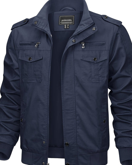 Men's Winter Casual Jacket - Windproof, Vintage Style, Multi-Pockets