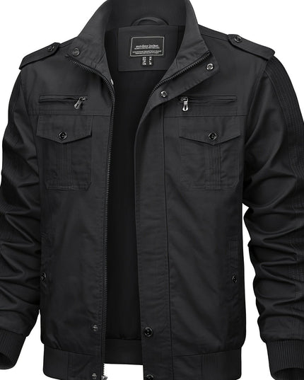 Men's Winter Casual Jacket - Windproof, Vintage Style, Multi-Pockets