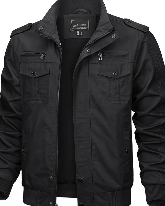 Men's Winter Casual Jacket - Windproof, Vintage Style, Multi-Pockets