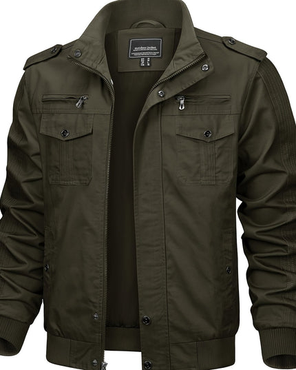 Men's Winter Casual Jacket - Windproof, Vintage Style, Multi-Pockets
