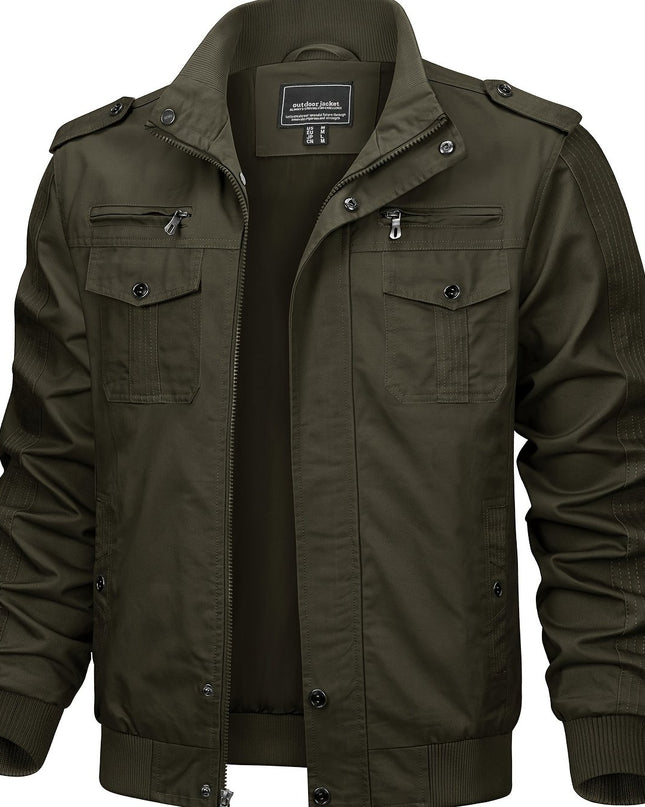 Men's Winter Casual Jacket - Windproof, Vintage Style, Multi-Pockets