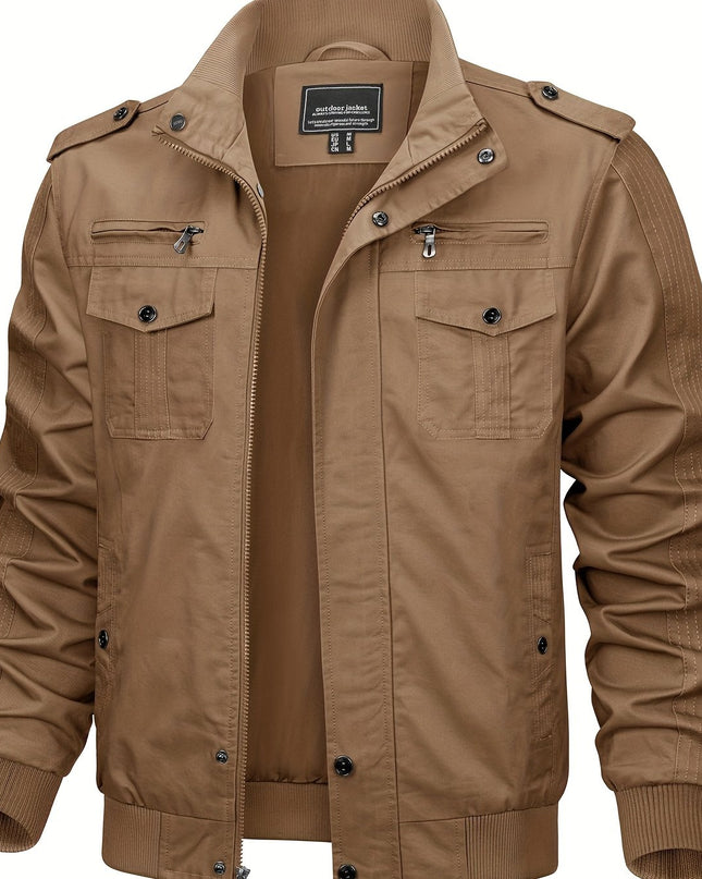 Men's Winter Casual Jacket - Windproof, Vintage Style, Multi-Pockets