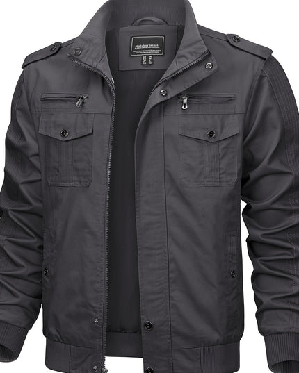 Men's Winter Casual Jacket - Windproof, Vintage Style, Multi-Pockets