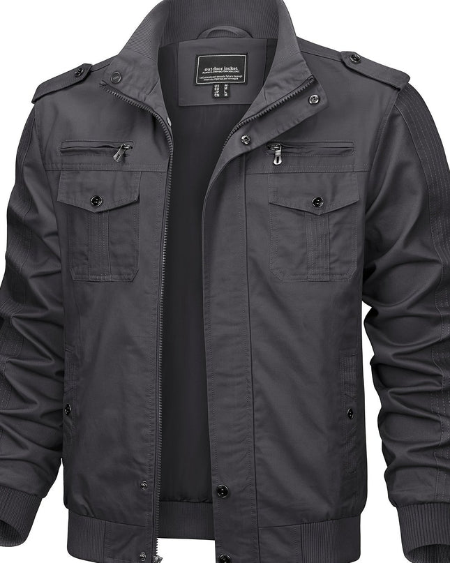 Men's Winter Casual Jacket - Windproof, Vintage Style, Multi-Pockets