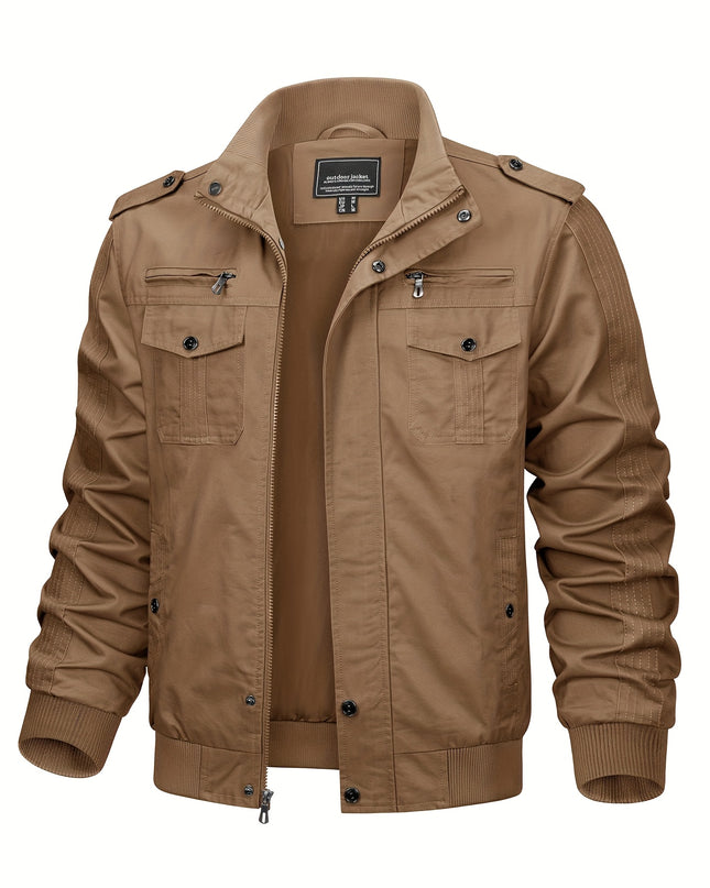 Men's Winter Casual Jacket - Windproof, Vintage Style, Multi-Pockets