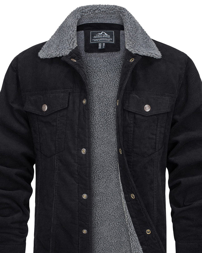 Men's Winter Corduroy Jacket - Thick, Warm, Multi-Pocket Design