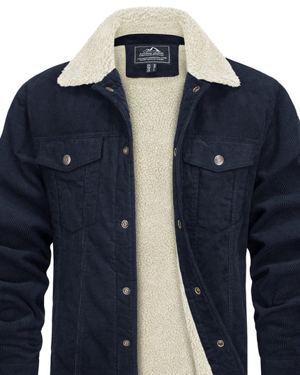 Men's Winter Corduroy Jacket - Thick, Warm, Multi-Pocket Design