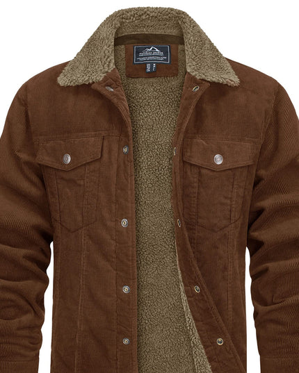 Men's Winter Corduroy Jacket - Thick, Warm, Multi-Pocket Design