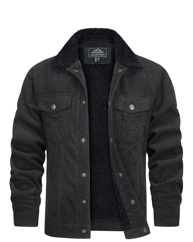 Men's Winter Corduroy Jacket - Thick, Warm, Multi-Pocket Design