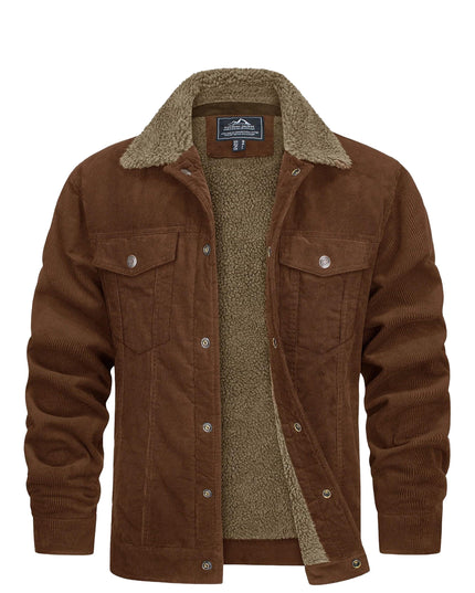Men's Winter Corduroy Jacket - Thick, Warm, Multi-Pocket Design