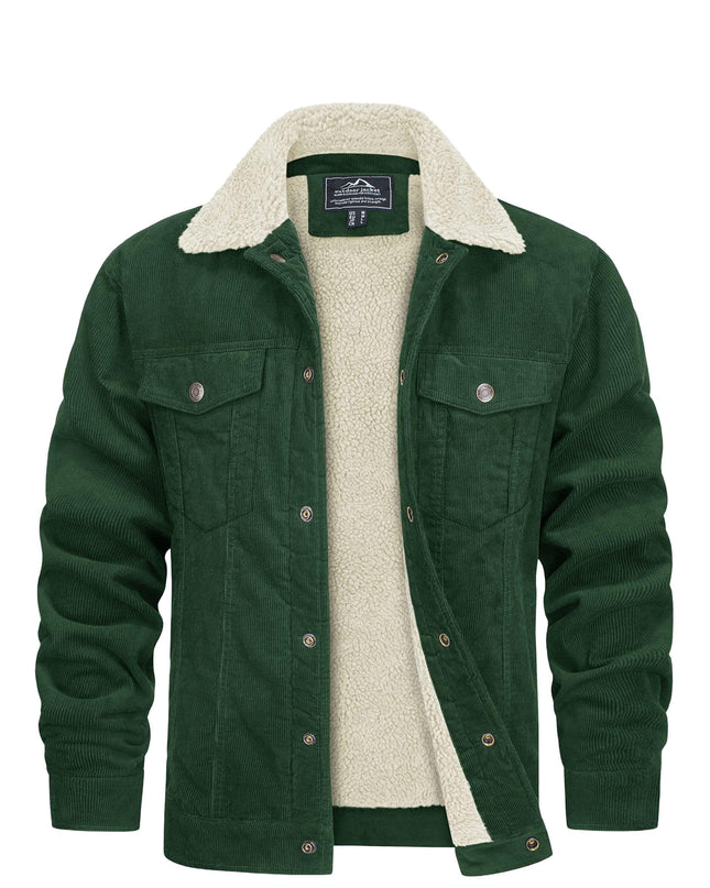 Men's Winter Corduroy Jacket - Thick, Warm, Multi-Pocket Design