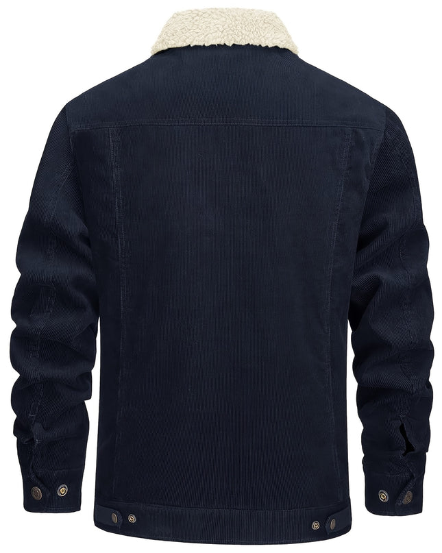 Men's Winter Corduroy Jacket - Thick, Warm, Multi-Pocket Design