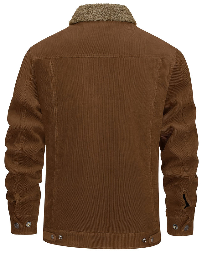 Men's Winter Corduroy Jacket - Thick, Warm, Multi-Pocket Design