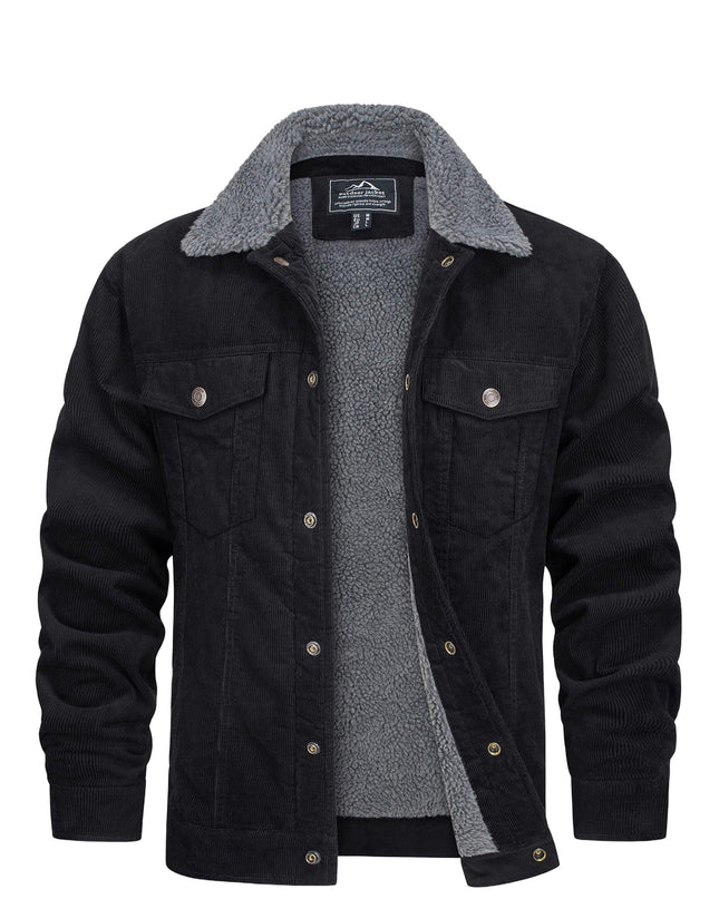 Men's Winter Corduroy Jacket - Thick, Warm, Multi-Pocket Design