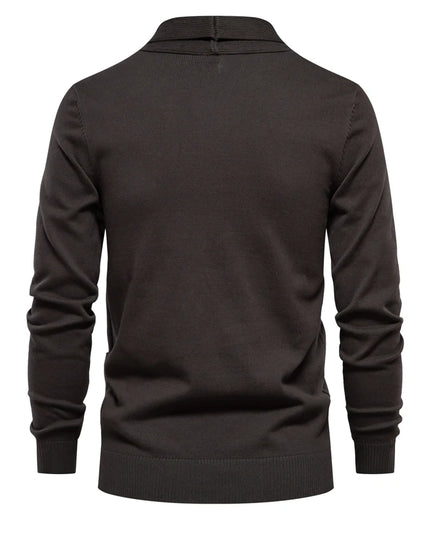 Men's Winter Cotton Cardigan - Fashionable Turn Down Collar