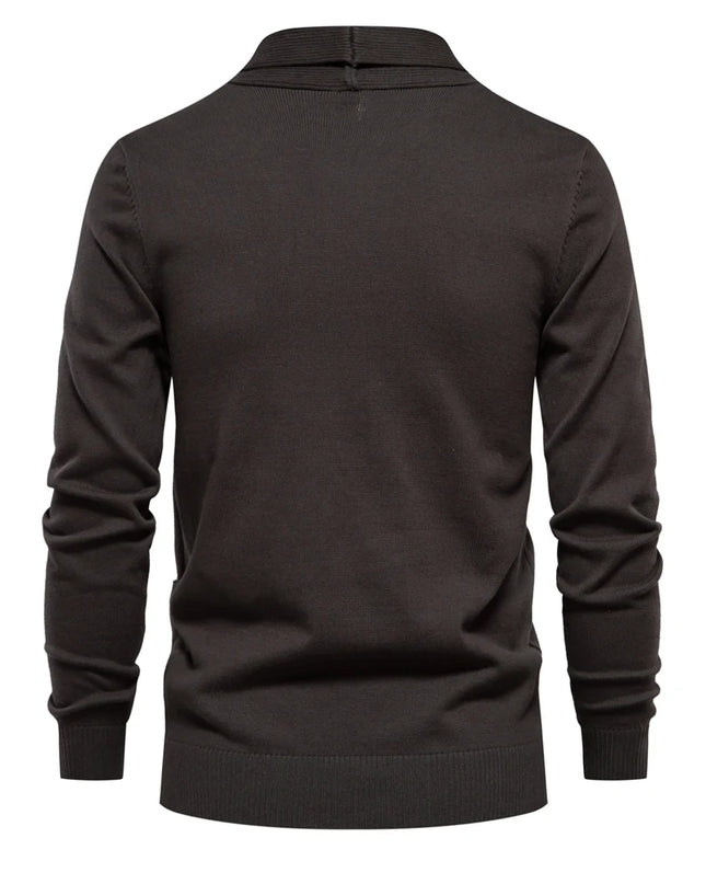 Men's Winter Cotton Cardigan - Fashionable Turn Down Collar