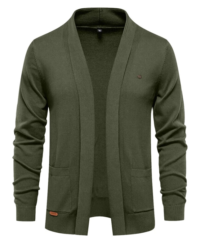 Men's Winter Cotton Cardigan - Fashionable Turn Down Collar