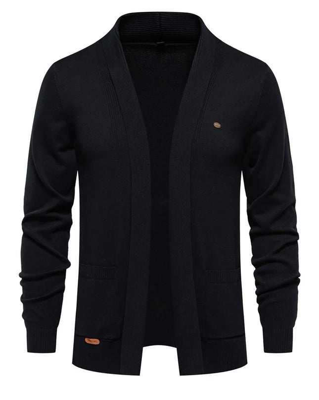 Men's Winter Cotton Cardigan - Fashionable Turn Down Collar