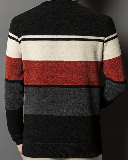Men's Winter Crew Neck Sweater - Thick Knit, Casual Style