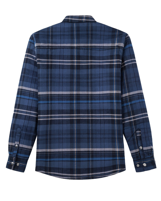 Men's Winter Flannel Jacket - Quilted, Windproof, 5 Pockets