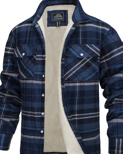 Men's Winter Flannel Thermal Jacket - Heavy-Duty, Multi-Pocket Design