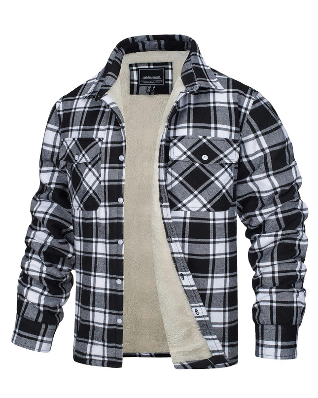 Men's Winter Flannel Thermal Jacket - Heavy-Duty, Multi-Pocket Design