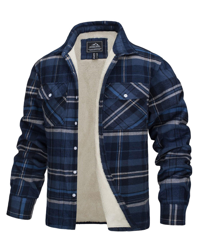Men's Winter Flannel Thermal Jacket - Heavy-Duty, Multi-Pocket Design
