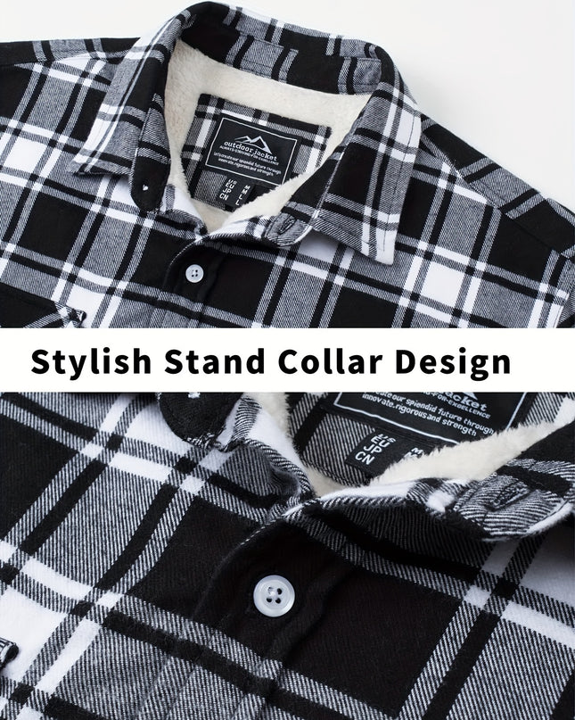 Men's Winter Flannel Thermal Jacket - Heavy-Duty, Multi-Pocket Design