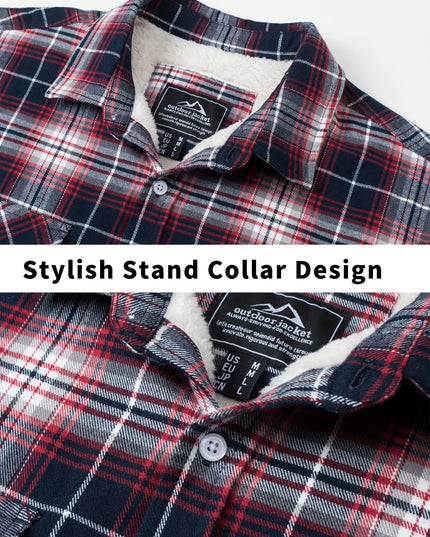 Men's Winter Flannel Thermal Jacket - Heavy-Duty, Multi-Pocket Design