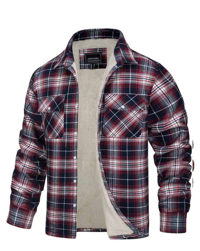 Men's Winter Flannel Thermal Jacket - Heavy-Duty, Multi-Pocket Design