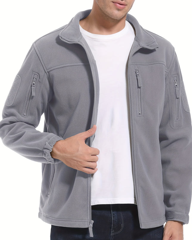 Men's Winter Jacket - Multi-Pocket, Warm Stand Collar Coat