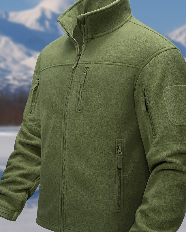 Men's Winter Jacket - Multi-Pocket, Warm Stand Collar Coat