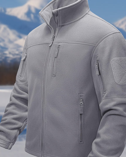 Men's Winter Jacket - Multi-Pocket, Warm Stand Collar Coat