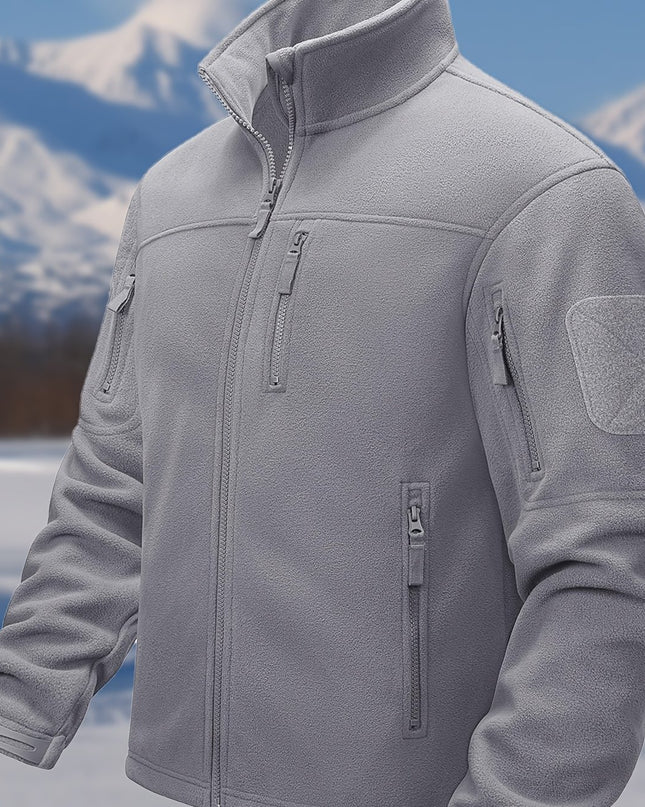 Men's Winter Jacket - Multi-Pocket, Warm Stand Collar Coat
