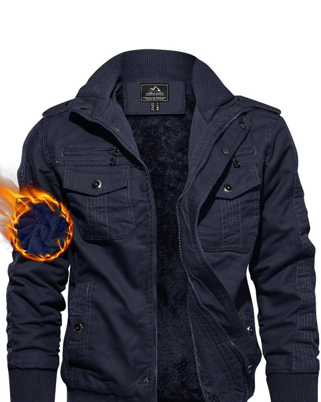 Men's Winter Jacket - Thick, Windproof, Fleece-Lined Design