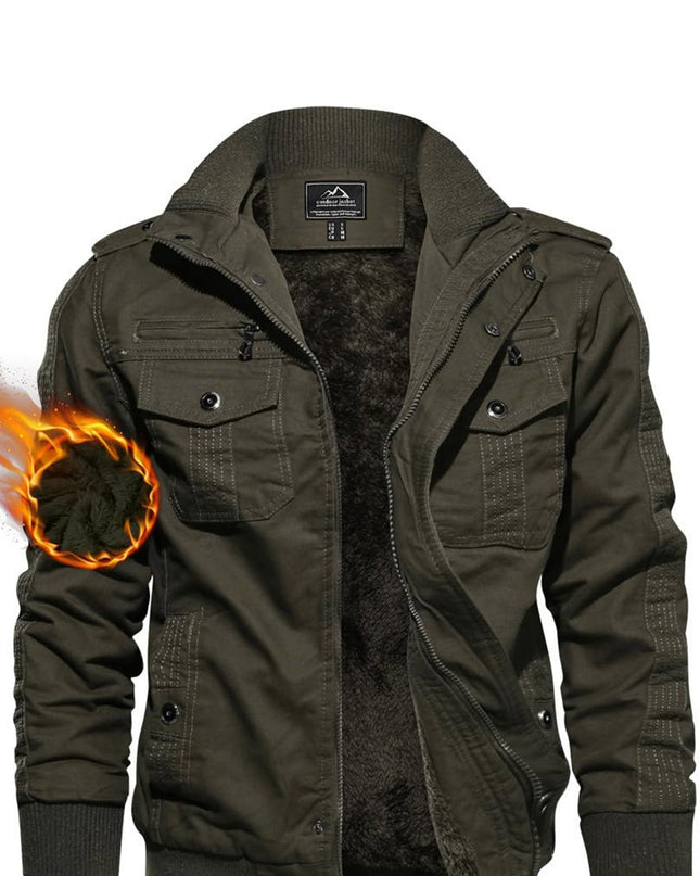 Men's Winter Jacket - Thick, Windproof, Fleece-Lined Design