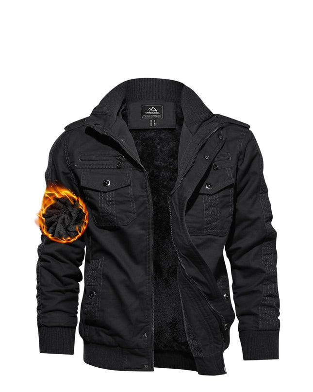 Men's Winter Jacket - Thick, Windproof, Fleece-Lined Design