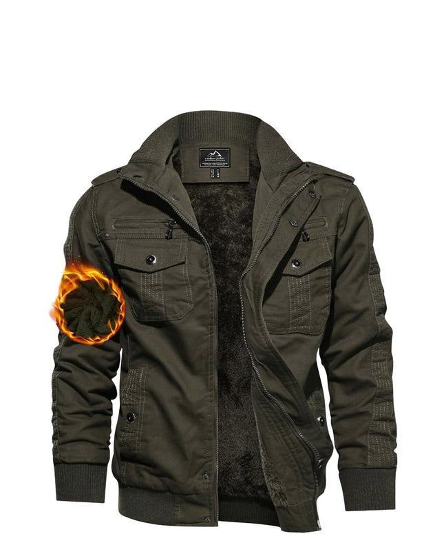 Men's Winter Jacket - Thick, Windproof, Fleece-Lined Design