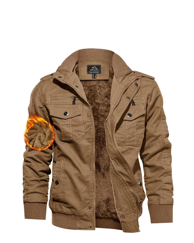 Men's Winter Jacket - Thick, Windproof, Fleece-Lined Design