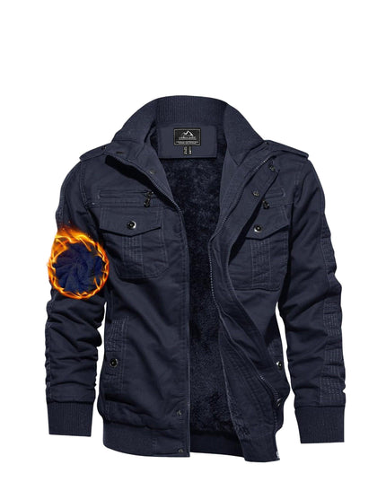 Men's Winter Jacket - Thick, Windproof, Fleece-Lined Design