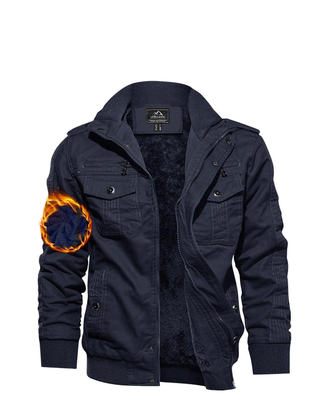Men's Winter Jacket - Thick, Windproof, Fleece-Lined Design