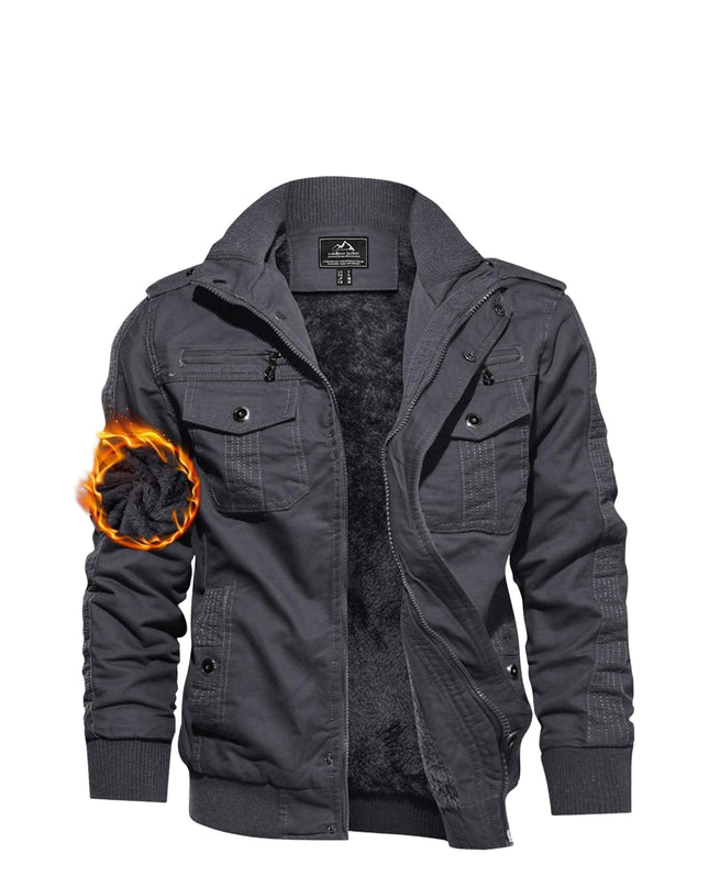 Men's Winter Jacket - Thick, Windproof, Fleece-Lined Design