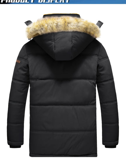 Men's Winter Jacket - Windproof, Fleece-Lined with Pockets