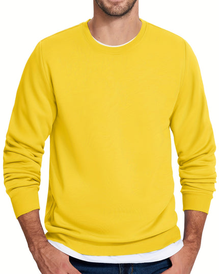 Men's Winter Pullover - Warm Cotton-Polyester Fleece Sweatshirt