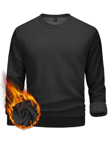 Men's Winter Pullover - Warm Cotton-Polyester Fleece Sweatshirt